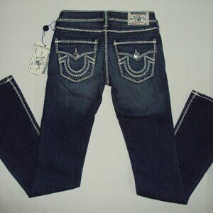 True Religion Nat Mega T Bootcut Jeans WLH564EY4 Blue Rock Hill Size 24 $359 NWT
